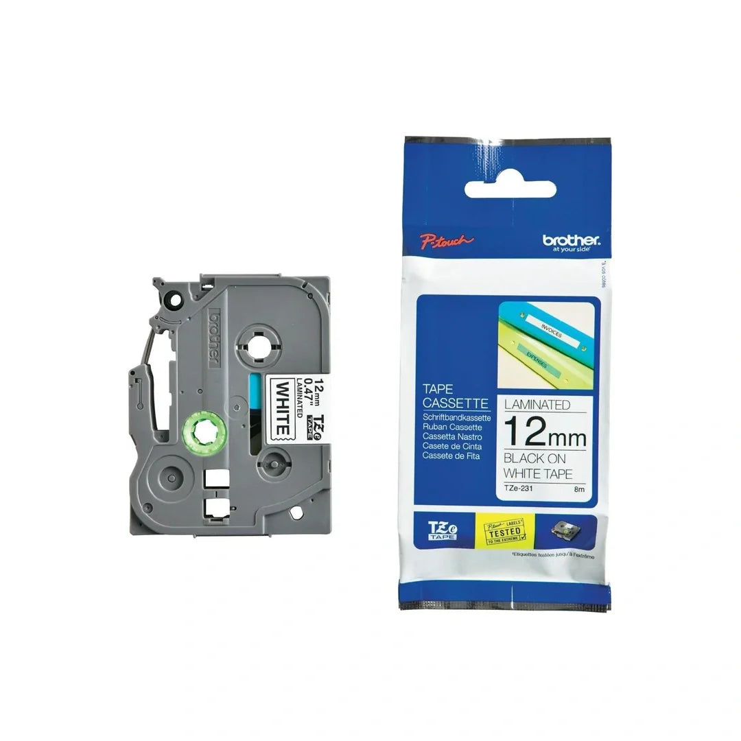 Brother TZE-231 - 12mm Black on White Label Tape in Qatar Brother TZE-231 - 12mm Black on White Label Tape in Qatar